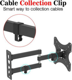 "SECURICAM Full Motion Tv Wall Mount Bracket Swivel Tilt For 10-42"" Led & Lcd Screens - Adjustable, Heavy-Duty Design" - thumbnail 3
