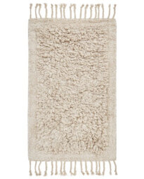 Wyld And Coco Cozycotton Bath Mat Beige 50 X 80 Cm Rectangular With Decorative Tassels Modern Design - thumbnail 1