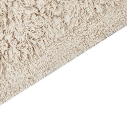 Wyld And Coco Cozycotton Bath Mat Beige 50 X 80 Cm Rectangular With Decorative Tassels Modern Design - thumbnail 4