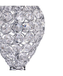 Lighting Supermarket Hannah Luxury Elegant Chrome & Crystal Table Lamp With Natural Linen Shade - thumbnail 4