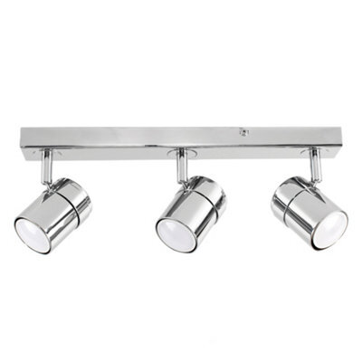 Valuelights Rosie Silver Ceiling Bar Spotlight And Gu10 Spotlight Led 5W Cool White 6500K Bulbs - image 1