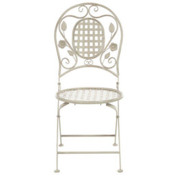 Beliani Set Of 2 Garden Chairs Bivio Folding Metal Off-White - thumbnail 5