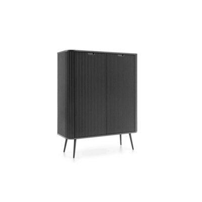 Arte Sophisticated Zova Highboard Cabinet H1290mm W1030mm D390mm In Midnight Black - Chic Storage Marvel - image 1