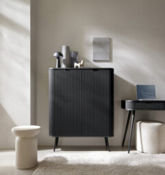Arte Sophisticated Zova Highboard Cabinet H1290mm W1030mm D390mm In Midnight Black - Chic Storage Marvel - thumbnail 4