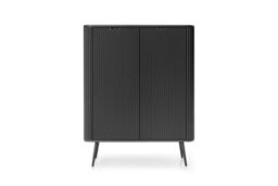 Arte Sophisticated Zova Highboard Cabinet H1290mm W1030mm D390mm In Midnight Black - Chic Storage Marvel - thumbnail 3