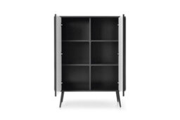 Arte Sophisticated Zova Highboard Cabinet H1290mm W1030mm D390mm In Midnight Black - Chic Storage Marvel - thumbnail 2
