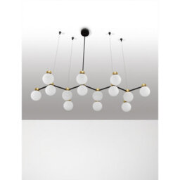Luminosa Lighting Luminosa Ovalino Bar Pendant Ceiling Light Opal, Satin Gold, Matt Black Led G9 14X5W - thumbnail 3