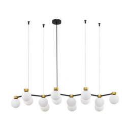 Luminosa Lighting Luminosa Ovalino Bar Pendant Ceiling Light Opal, Satin Gold, Matt Black Led G9 14X5W