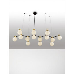 Luminosa Lighting Luminosa Ovalino Bar Pendant Ceiling Light Opal, Satin Gold, Matt Black Led G9 14X5W - thumbnail 4