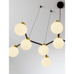 Luminosa Lighting Luminosa Ovalino Bar Pendant Ceiling Light Opal, Satin Gold, Matt Black Led G9 14X5W - thumbnail 5