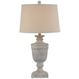 Wyld Haus Baroville Grey Ages Table Lamp With Cream Linen Shade, 710mm - thumbnail 2