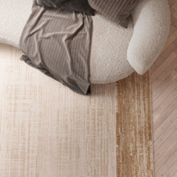 Loomed Natural Beige Distressed Bordered Area Rug 80X150Cm - thumbnail 4