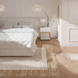 Loomed Natural Beige Distressed Bordered Area Rug 80X150Cm - thumbnail 2