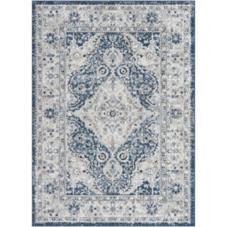 Livabliss Jolie-Vintage Blue Grey Beige Black Traditional Boho Living Dining Bedroom Rug 140 X 200 Cm Easy Care, Non Shedding - thumbnail 1