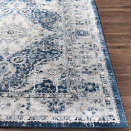 Livabliss Jolie-Vintage Blue Grey Beige Black Traditional Boho Living Dining Bedroom Rug 140 X 200 Cm Easy Care, Non Shedding - thumbnail 5
