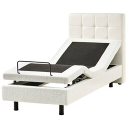 Beliani Adjustable Bed Boucle Duke 80 X 200 Cm (Eu Small Single) Off-White - thumbnail 4