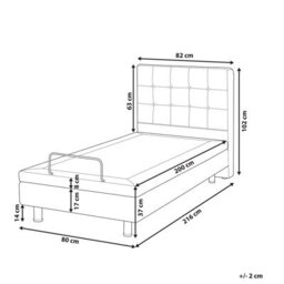 Beliani Adjustable Bed Boucle Duke 80 X 200 Cm (Eu Small Single) Off-White - thumbnail 3