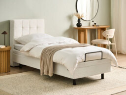 Beliani Adjustable Bed Boucle Duke 80 X 200 Cm (Eu Small Single) Off-White - thumbnail 2