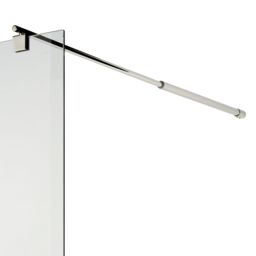 Cooke & Lewis Onega Chrome Effect Textured Walk-In Wet Room Glass Screen & Bar (H)195Cm (W)90Cm - thumbnail 4