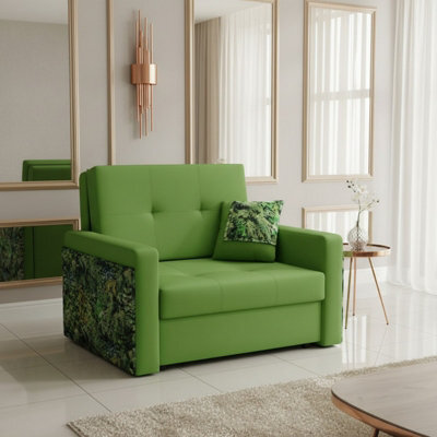 Viva Mel I Living Room Sofa Bed With Sleeping Function Storage Compartment Wooden Legs 110X98X86Cm Green - image 1