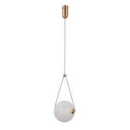 Luminosa Lighting Luminosa Rastia 20Cm Globe Pendant Ceiling Light Gold Opal Shade 3000K Warm White - thumbnail 1