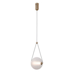 Luminosa Lighting Luminosa Rastia 20Cm Globe Pendant Ceiling Light Gold Opal Shade 3000K Warm White - thumbnail 2