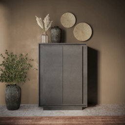 FurniComp LTD Furnicomp Berlin 2 Door 106Cm Grey Highboard/tall Sideboard - thumbnail 4