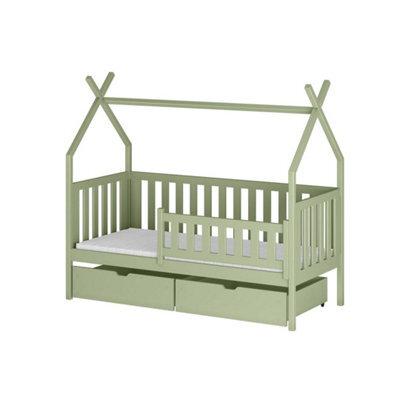 Arte Simba Olive 90 X 190Cm Single Bed With Removable Guardrail And 2 Drawers - Foam/bonnell Mattress Included - image 1