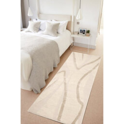 Melrose Ava Abstract Wave Design Cream Beige Indoor Area Rug 080/200Cm - thumbnail 1