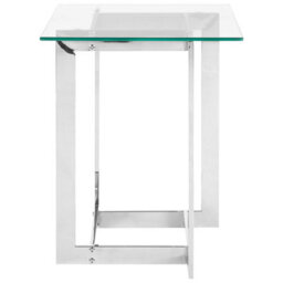 Beliani Side Table Crystal Tempered Glass Silver - thumbnail 4