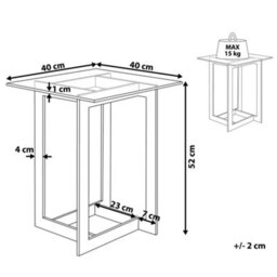 Beliani Side Table Crystal Tempered Glass Silver - thumbnail 3