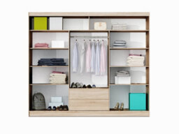 Arte White Malibu 250 Sliding Wardrobe - Decorative Glass Panels & Led Lighting - thumbnail 4