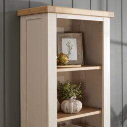 The Furniture Market Cheshire Dove Grey Painted Tall Narrow Bookcase - thumbnail 3