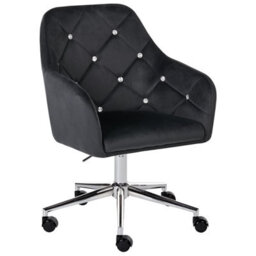 Beliani Desk Chair Veloria Velvet Black - thumbnail 4