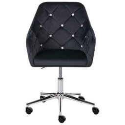 Beliani Desk Chair Veloria Velvet Black - thumbnail 5
