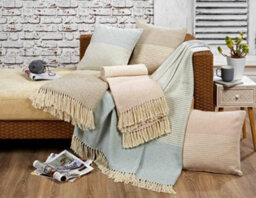 Rapport Rona 100% Cotton Throw Geomectric Tassel Blanket 127X152Cm Blush Pink - thumbnail 1