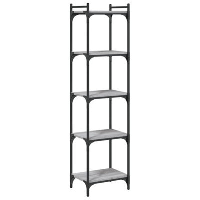 Berkfield Industrial Bookcase 5-Tier Grey Sonoma 40X30X154 Cm Engineered Wood