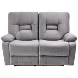 Beliani Electric Recliner Sofa 2 Seater Bergen Velvet Grey - thumbnail 6