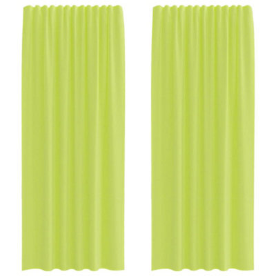 Berkfield Durable Voile Curtains With Rod Pockets 2 Pcs Apple Green