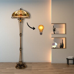 Belofay Stained Glass Handmade Tiffany Boheme Style Floor Lamps For Living Room, Bedroom, And Lounge (16-Inches) - thumbnail 7
