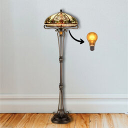 Belofay Stained Glass Handmade Tiffany Boheme Style Floor Lamps For Living Room, Bedroom, And Lounge (16-Inches) - thumbnail 5