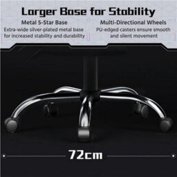 Ergonomic Gaming Chair, High Back Office Chair With Slide-Out Footrest Black - thumbnail 5