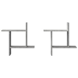 Vidaxl Wall Shelves 2 Pcs Concrete Grey 50X12X50 Cm Engineered Wood - thumbnail 4