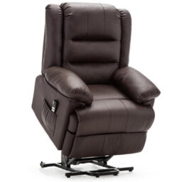 More4Homes Loxley Dual Motor Electric Riser Rise Recliner Bonded Leather Armchair Electric Lift Chair (Brown) - thumbnail 5