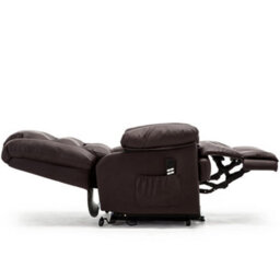 More4Homes Loxley Dual Motor Electric Riser Rise Recliner Bonded Leather Armchair Electric Lift Chair (Brown) - thumbnail 4