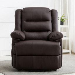 More4Homes Loxley Dual Motor Electric Riser Rise Recliner Bonded Leather Armchair Electric Lift Chair (Brown) - thumbnail 7