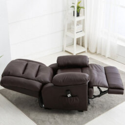 More4Homes Loxley Dual Motor Electric Riser Rise Recliner Bonded Leather Armchair Electric Lift Chair (Brown) - thumbnail 8