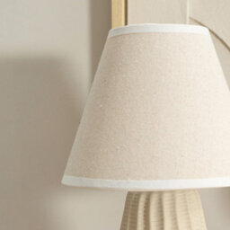 Valuelights Saskia Pair Of - Natural Ceramic Textured Base Bedside Table Lamp With Linen Tapered Shade - Led Bulbs Included - thumbnail 3