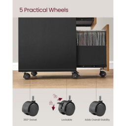 Rolling File Cabinet With Locks, Office Printer Stand, Document Storage, Hanging File Organizer, Honey Brown And Ink Black - thumbnail 5