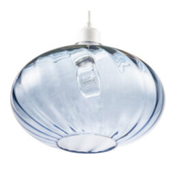 Happy Homewares Modern Designer Dusty Blue Line Twisted Glass Pendant Lighting Shade - thumbnail 5